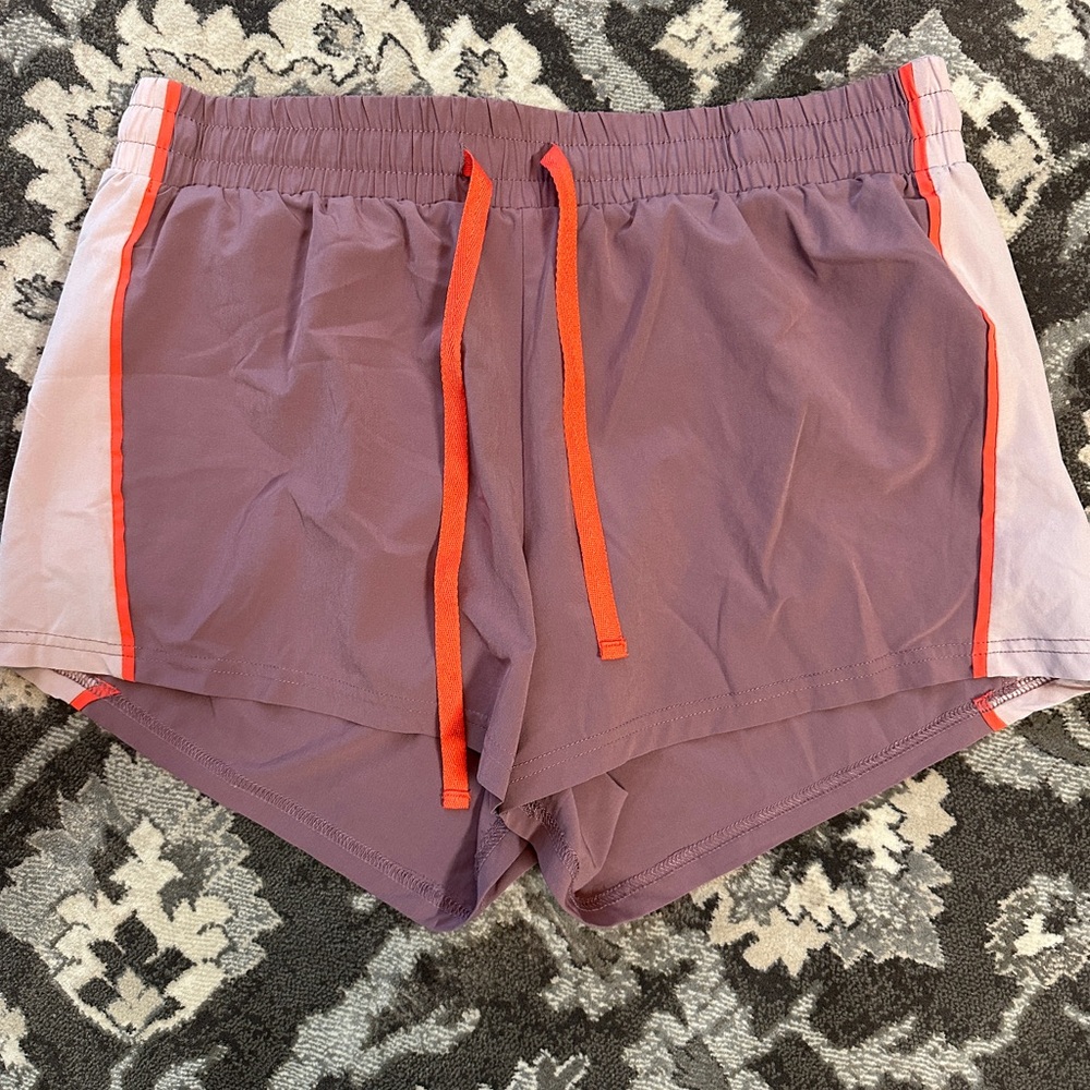Fabletics Purple and Orange Athletic Shorts